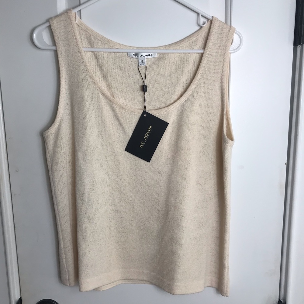 NWT ST JOHN COLLECTION Cream Tank Shell
